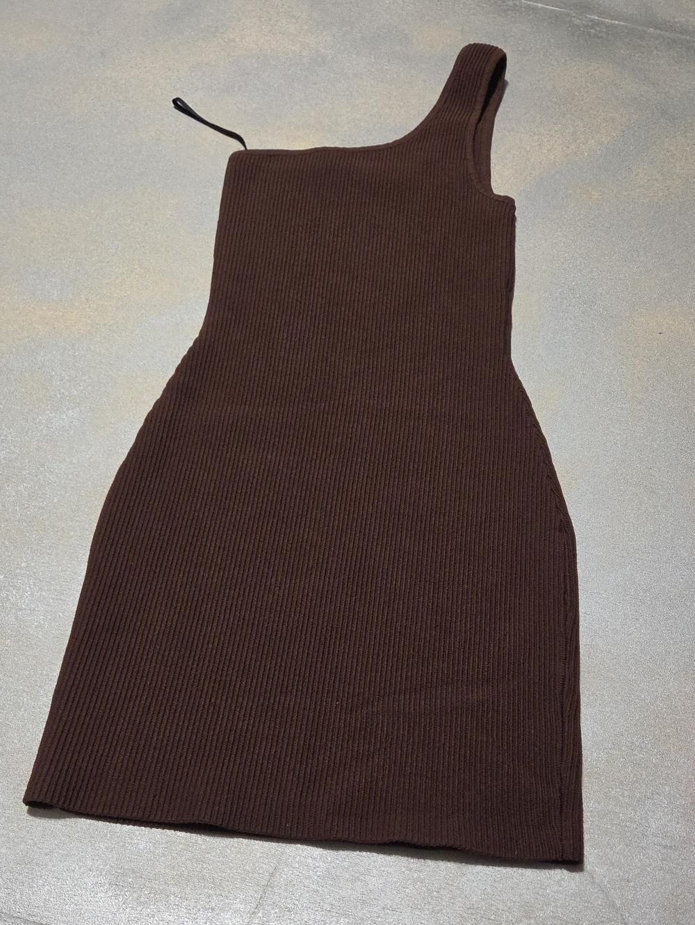 Babaton One-Shoulder Ribbed Dress in Chocolate Brown By Artizia. STRETCHY!! NWOT